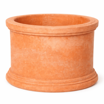Moderner cylindrischer Pflanztopf aus original Impruneta-Terracotta